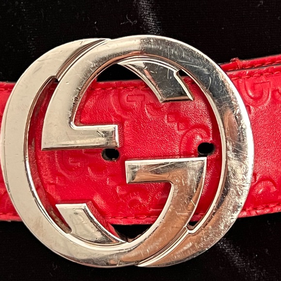GUCCI Interlocking G Logo Red Authentic Men’s Belt - Picture 7 of 12
